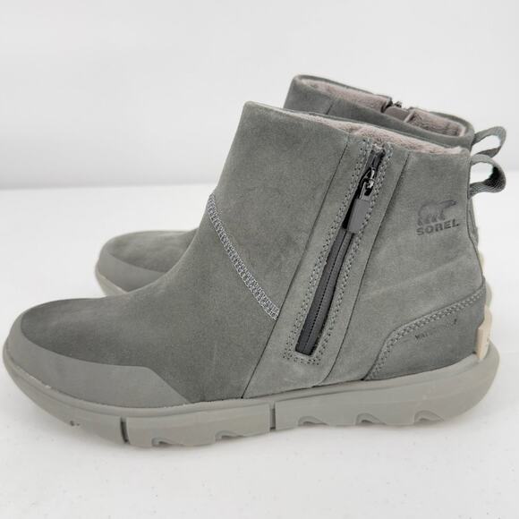 Sorel Gray Quarry Grill Explorer II Waterproof Leather/Suede Booties Size 9.5 - Picture 4 of 7